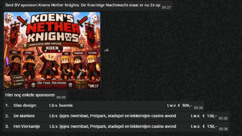 Koen's Nether Knights - gesponsord door SENI BV