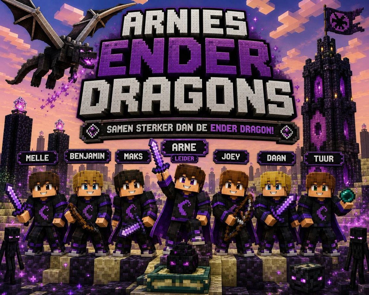 Arnies Ender Dragons - gesponsord door Ouders Arnies Ender Dragons